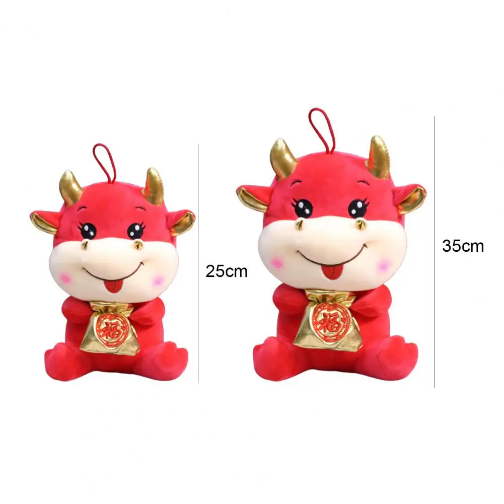 

Cartoon Cow with Money Bag Stuffed Doll Mascot Birthday Gift Toy Home Ornament Stuffed Plush Animals 2021
