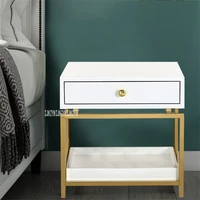910 bedside cupboard gold plating nightstand postmodern simple bedroom night table light luxury baking finish bedside locker