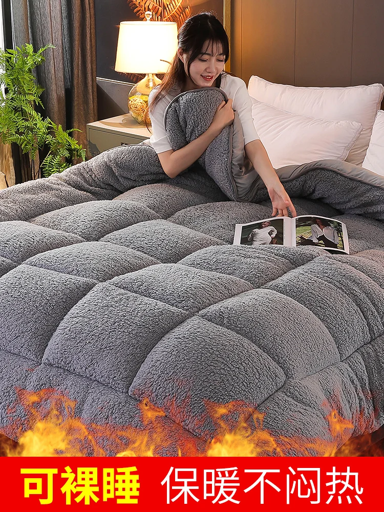 

High Quality Thicken Warm Quilt NEW Multily-color Choose Winter Warm Camel Comforter Patchwork Duvet Lamb Wool Quilt Blanket