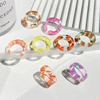 Корейская мода Свежие фрукты прозрачная смола акриловое кольцо для женщин и девочек новый дизайн Клубника Лимон палец Ювелирные изделия Подарки шик