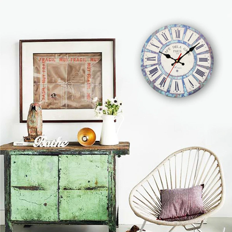 Винтажные деревянные настенные часы для дома кухни офиса декора стен большие