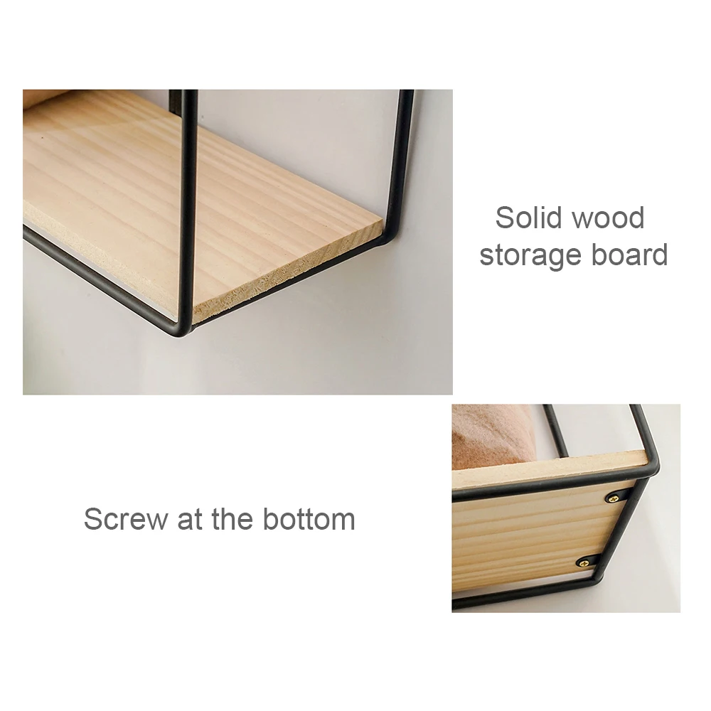 

1PCS Wall Shelf Wall Mounted Decoration Shelf Organizer Nordic Wrought Iron Storage Rack Home Decor for Bedroom Storage Rack