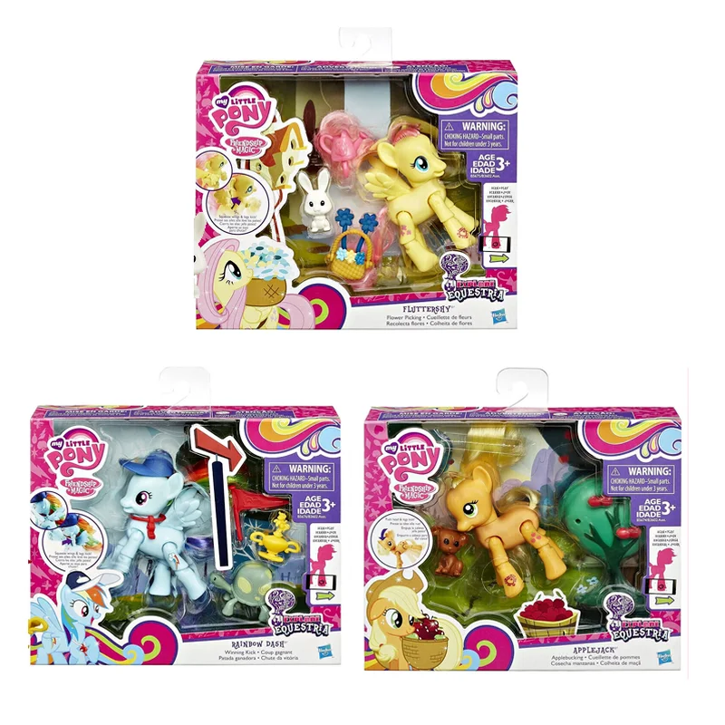 

Hasbro My Little Pony Fluttershy Rainbow Dash Movable Joint Accessory Applejack Decorative Creative Funny Toys Present Children