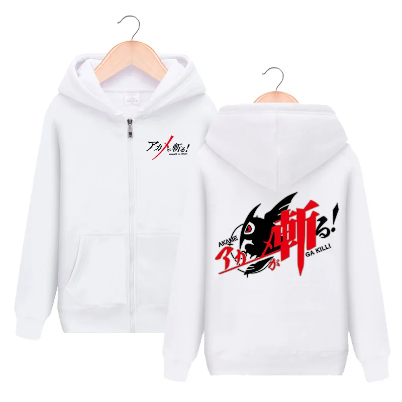 

Anime Akame Ga KILL! Zipper Hooded Coat Jacket Fashion Cool Streetwear Sweatshirt Male Female Unisex Cosplay Costume