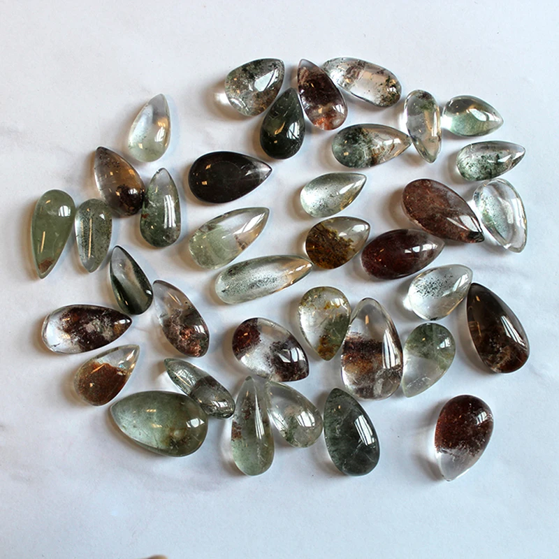 Случайный натуральный Ghost Phantom Quartz кристалл камень драгоценный образец подвеска c