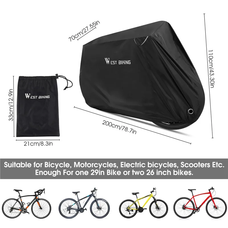 

WEST BIKING Portable Bicycle Cover Waterproof Rain Dust Proof Protective Gear Scooter Bike Motorcycle Cover Cycling Accessories