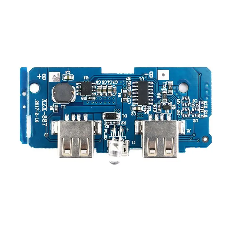 Hot 3C-2 pcs Dual Micro-USB 3.7v to 5V 2A Mobile Power Bank DIY 18650 Lithium Battery Charger PCB Board Boost Step Up Module Wit |