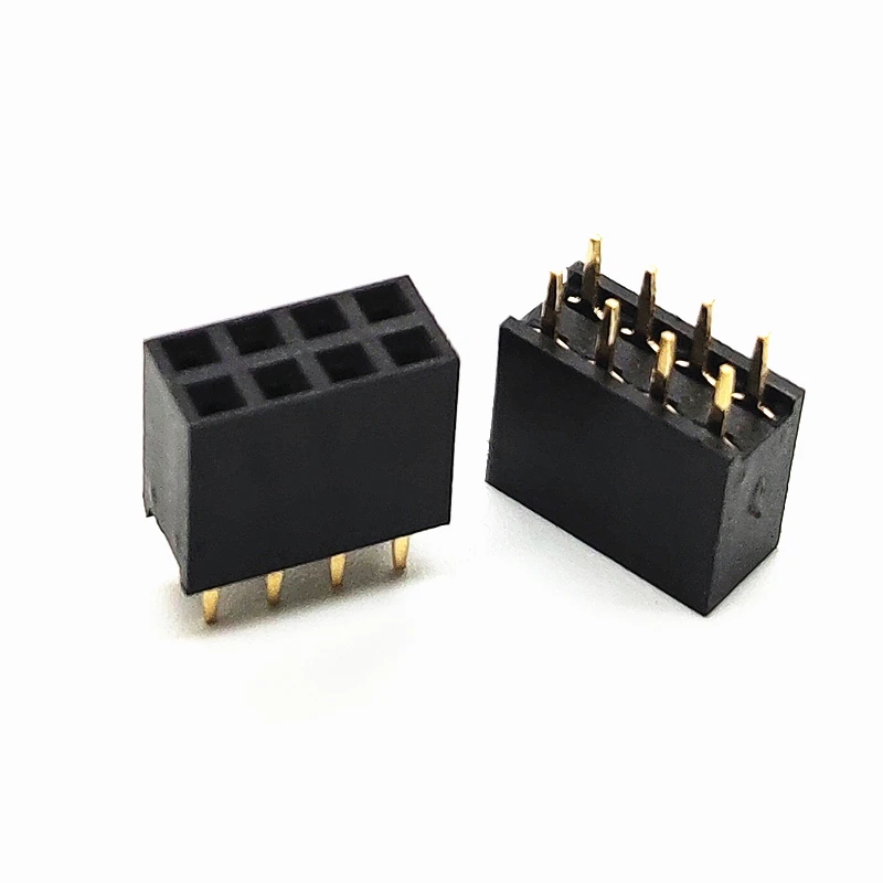50 шт. 2x4 Pin 2 54 мм двухрядный гнездовой штырьковый разъем 8P гнездо разъема ПП|connector