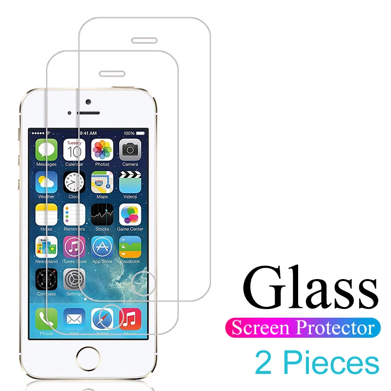 2 шт. Защитное стекло для Iphone 5 5s Se 5c закаленное 4 4s защита экрана стеклянная пленка