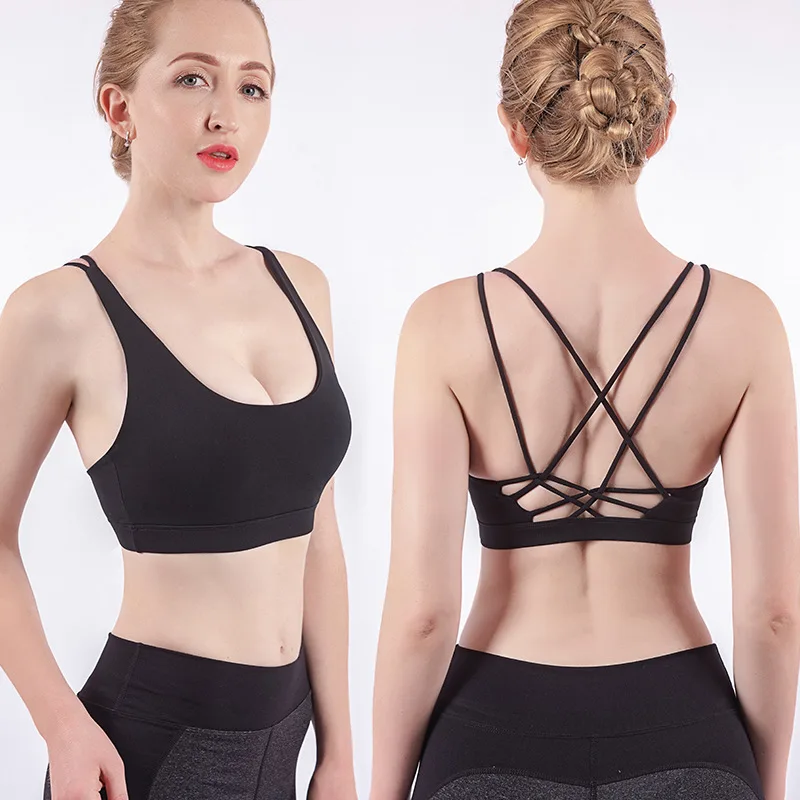 

Seamless Yoga Bra Sports Underwear Hollow Out Gym Wear Beauty Back Workout Fitness Running Quick-Dry Elastic Shockproof Summer