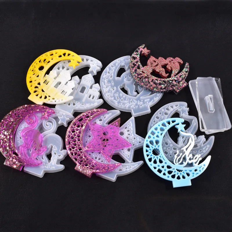 

DIY Crystal Epoxy Resin Mold Funny Series Display Board Display Board Base Swing Table Jewelry Silicone Mold For Resin