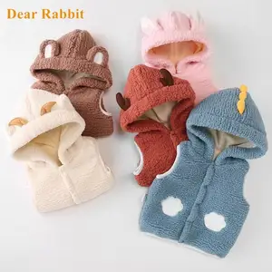 Imported Winter clothes Baby toddler girl Boys Vests Cute Children Warm Jacket Outerwear Solid Color With Ear