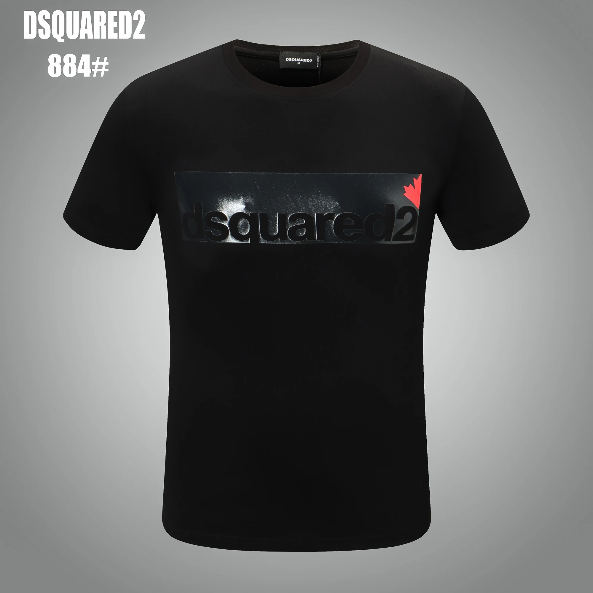 Brand Dsquared2 Men&amp#39s T-shirt Fashion Round Neck Top Pure Cotton Printed Multicol Black white M-3XL | Мужская одежда