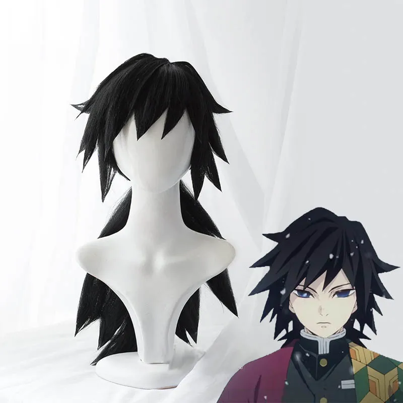 Tomioka wigs Демон убийца Kimetsu без Yaiba камадо Tanjirou камадо Nezuko Agatsuma Zenitsu томилочка Giyuu кохау Shinobu Косплэй парики костюмы - Цвет: Tomioka wigs