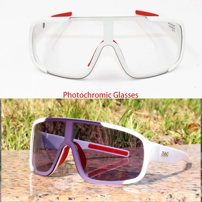 

2 Lens POC Aspire Photochromic Cycling Sunglasses Outdoor Sports Glasses Men Women Mountain Road Bike Eyewears MTB Goggles