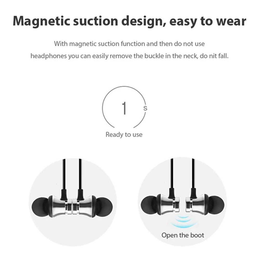 Магнитные беспроводные внутриканальные Bluetooth наушники водонепроницаемые