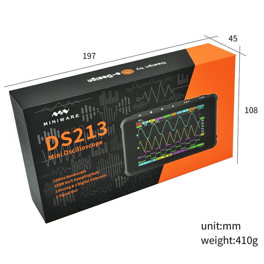 DS213 Портативный цифровой осциллограф 4 канальный 100 мс/с MINI Nano ЖК дисплей Экран