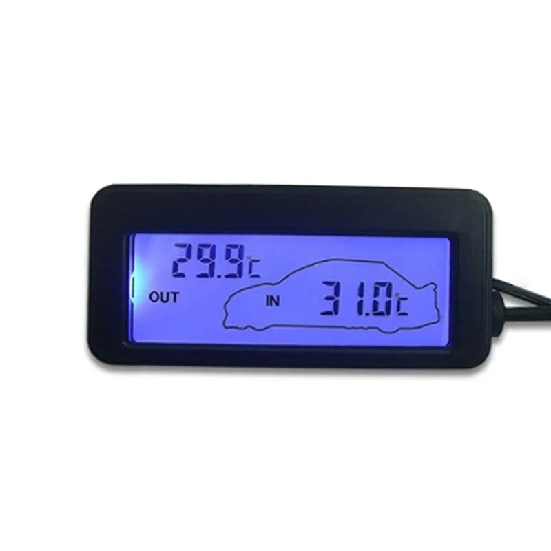 Termómetro Digital con pantalla LCD para coche, Mini Sensor externo de temperatura para interior y exterior, 12V, medidor electrónico de temperatura