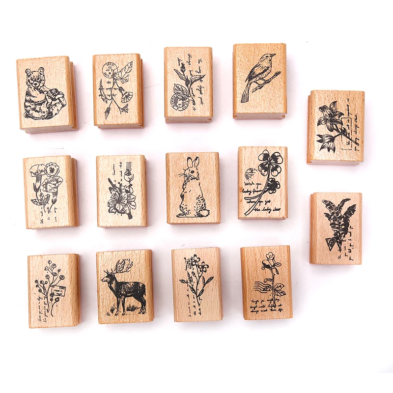 

1pc Forest DIY Wooden Rubber World Cute Stamps Diary Scrapbooking Stamps Set