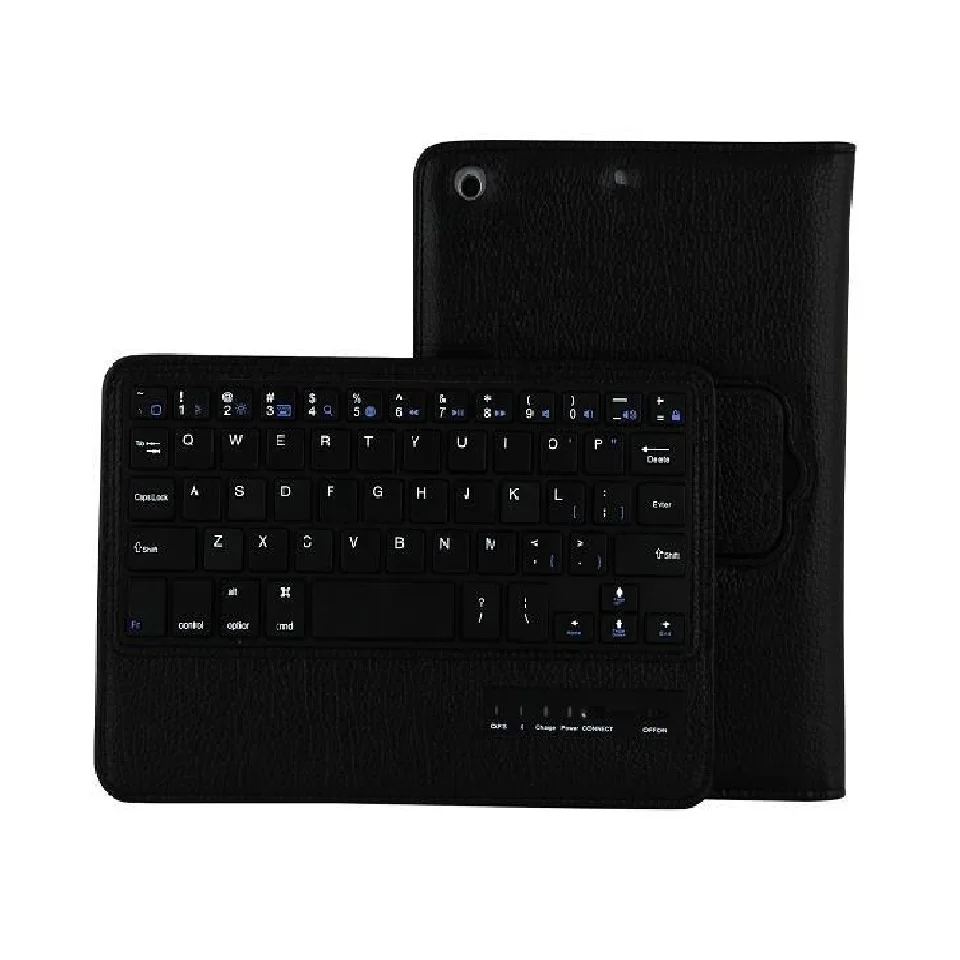 Black 7,9 ''съемный чехол для iPad mini 2 mini 3 чехол с клавиатурой Bluetooth PU кожаный чехол для iPad mini 1 2 3 чехол для клавиатуры - Color: Black