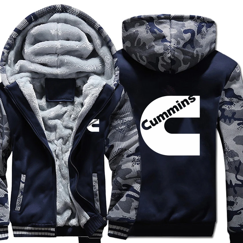 Cummins толстовки Зимний камуфляжный чехол куртка для мужчин шерстяной лайнер флис