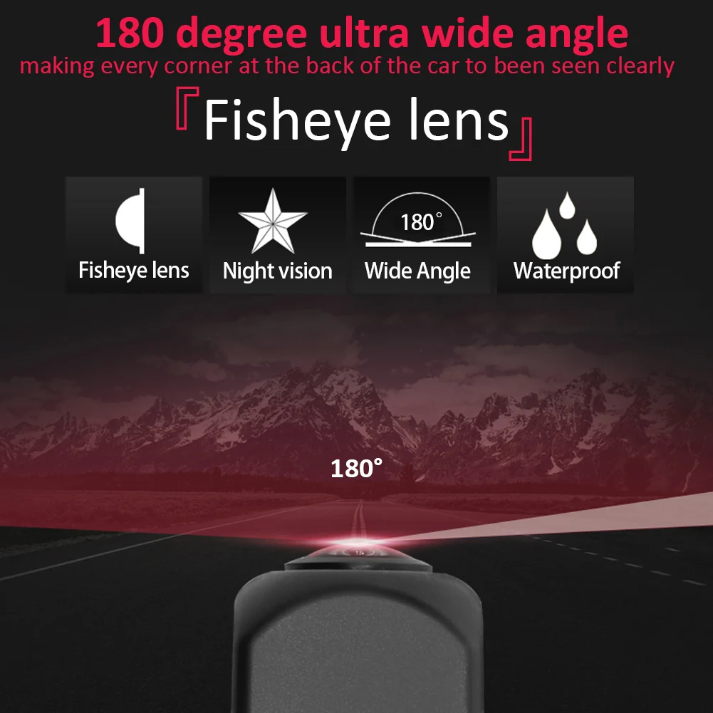 180 градусов ультра широкоугольная автомобильная парковочная камера светильник с