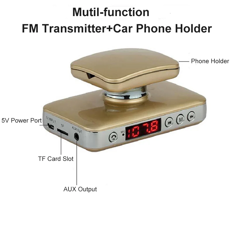 Fm-передатчик+ Автомобильный держатель для телефона Aux Bluetooth Handsfree автомобильный комплект MP3 музыкальный плеер двойной USB зарядное устройство Поддержка TF карта u-диск