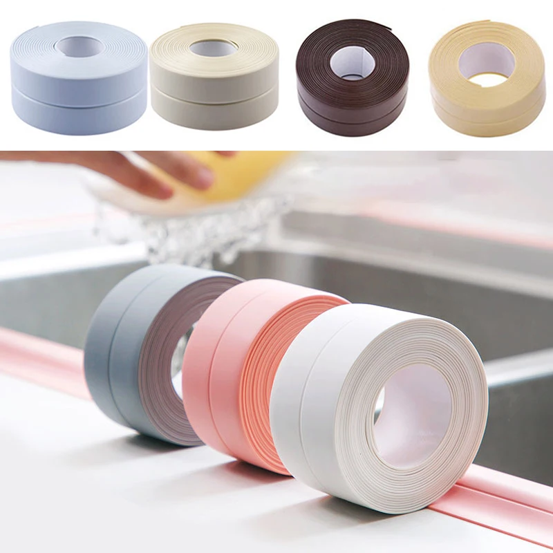 

Sink Sticker Mildew-Proof Waterproof Repair Tape Sealing Strip Kitchen Shower Seam Gap Corner Borders Sealing Tape 3.2m * 2.2cm
