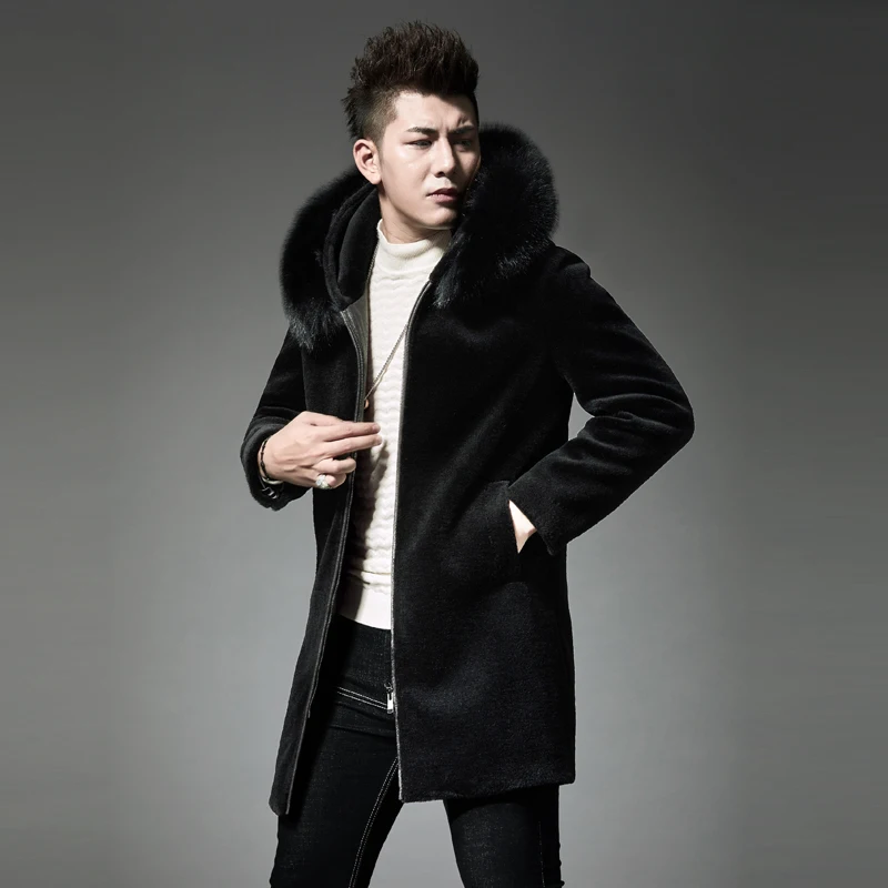 Новое поступление 2019 зимняя высококачественная мужская куртка из шерсти и