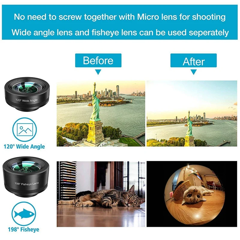 Объектив для камеры телефона комплект объективов мобильного 11 в 1 Android