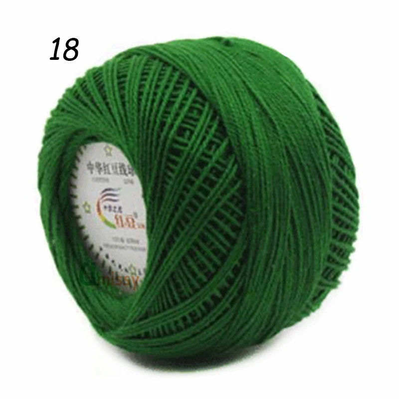18 1pc 1 шт. Пряжа хлопок вязаные шапки3# Кружева Пряжи Хлопчатобумажной Пряжи для Вязания Тонкой Гребенной Пряжи С Использованием 2.5 мм Крючком 50 г/шт - Цвет: 18 1pc