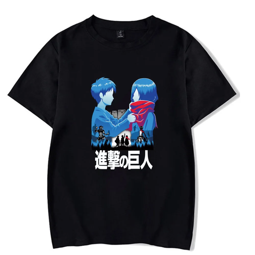 

Футболка аниме «атака на Титанов», короткий рукав, круглый вырез, в стиле хип-хоп, ткань Uniex