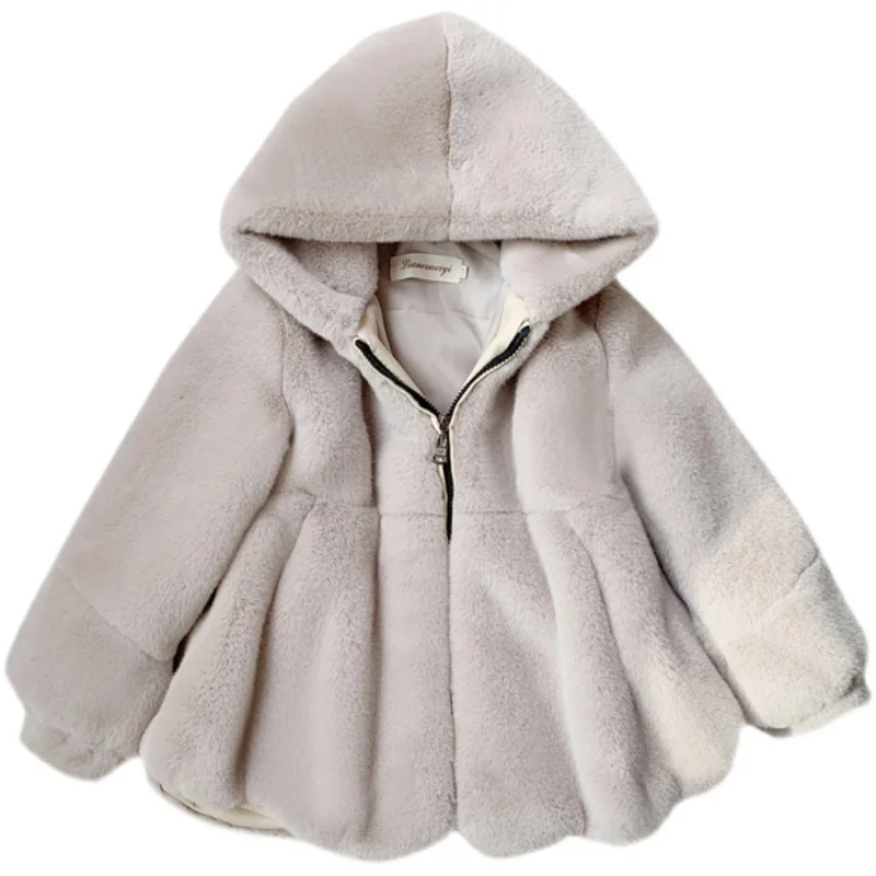 Fashion Baby Winter Warm Fur Coats For Girls Long Sleeve Hooded Warm Jacket For Christmas Party Kids Fur Outwear Clothing TZ52 images - 6