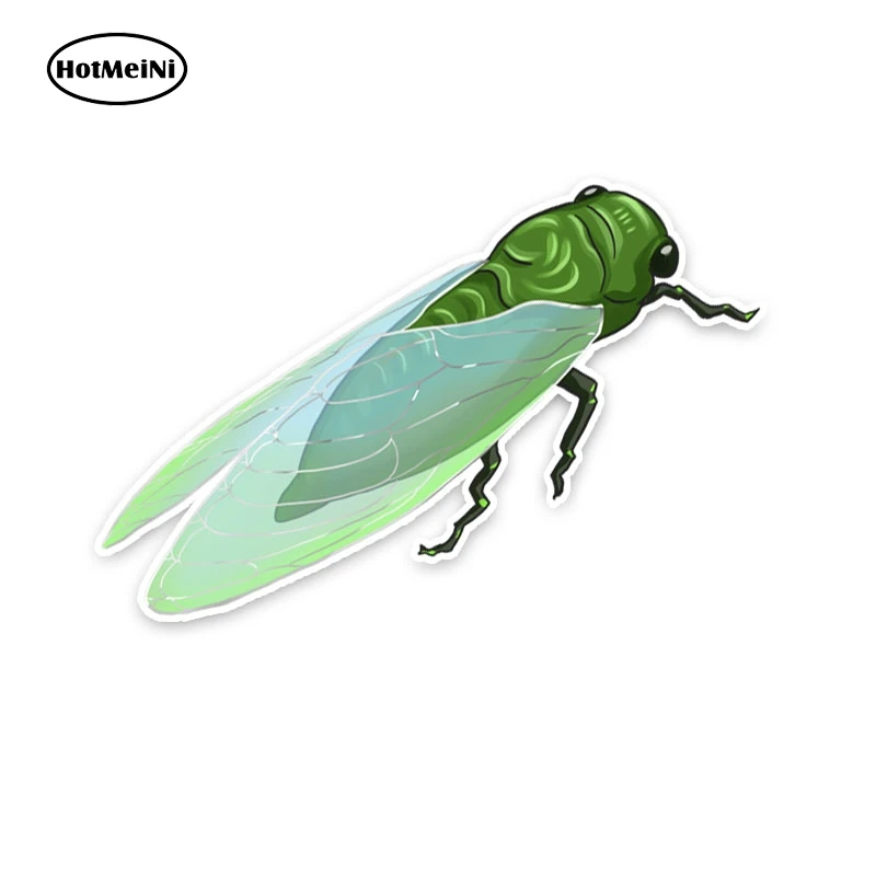 HotMeiNi 5 8 cm x 15cm зеленые животные Cicada ПВХ наклейки для автомобиля графические