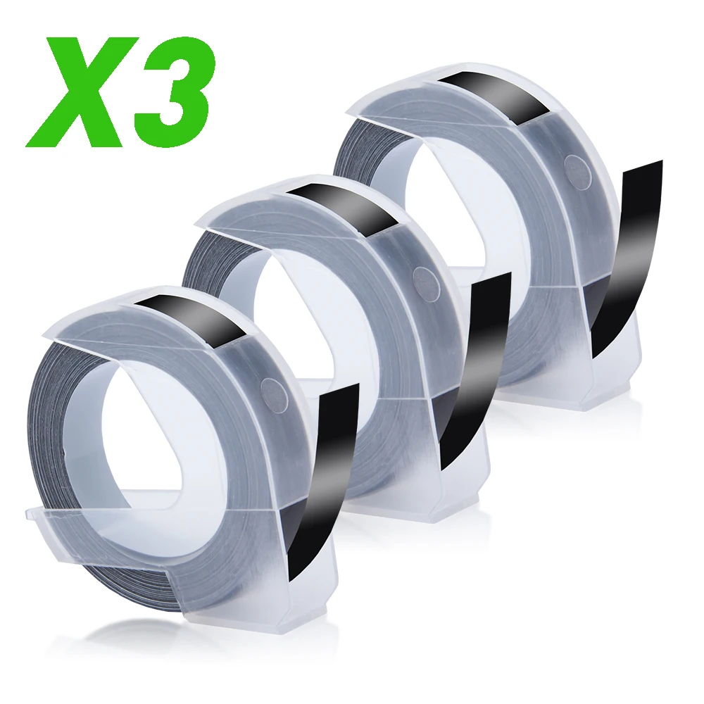 Черная пластиковая лента для этикеток 9 мм подходит телефона Dymo - Цена: 217.71