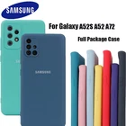 Чехол для Samsung Galaxy A52S, Шелковый силиконовый чехол, мягкая на ощупь задняя защитная крышка, Оригинальный жидкий силиконовый чехол для A52 A72 4G