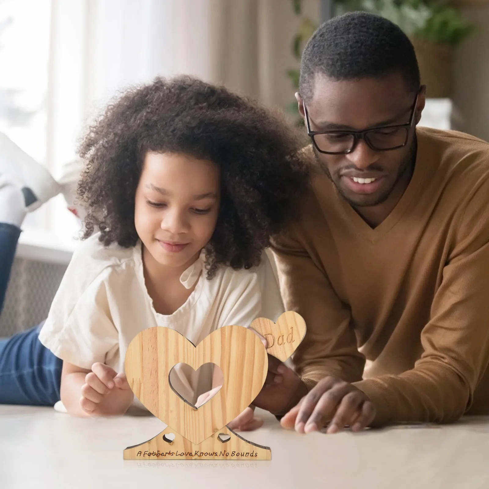 Для Father's Day Значимые Подарки 1 шт. творческий в форме сердца деревянные фигурки