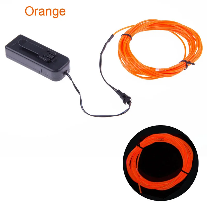 Orange light Гибкий водонепроницаемый неоновый светодиодный светильник EL Wire светящаяся лента ламповый светильник автомобильный светильник танцевальный светильник вечерние светодиодный светильник украшение с контроллером - Испускаемый цвет: Orange light