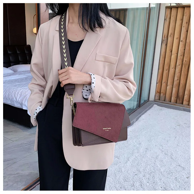 

Women's Bag Ladies PU Leather Luxury Handbags Women Bags Designer Stitching Women's Shoulder Bag For Woman 2021 Messenger Bag