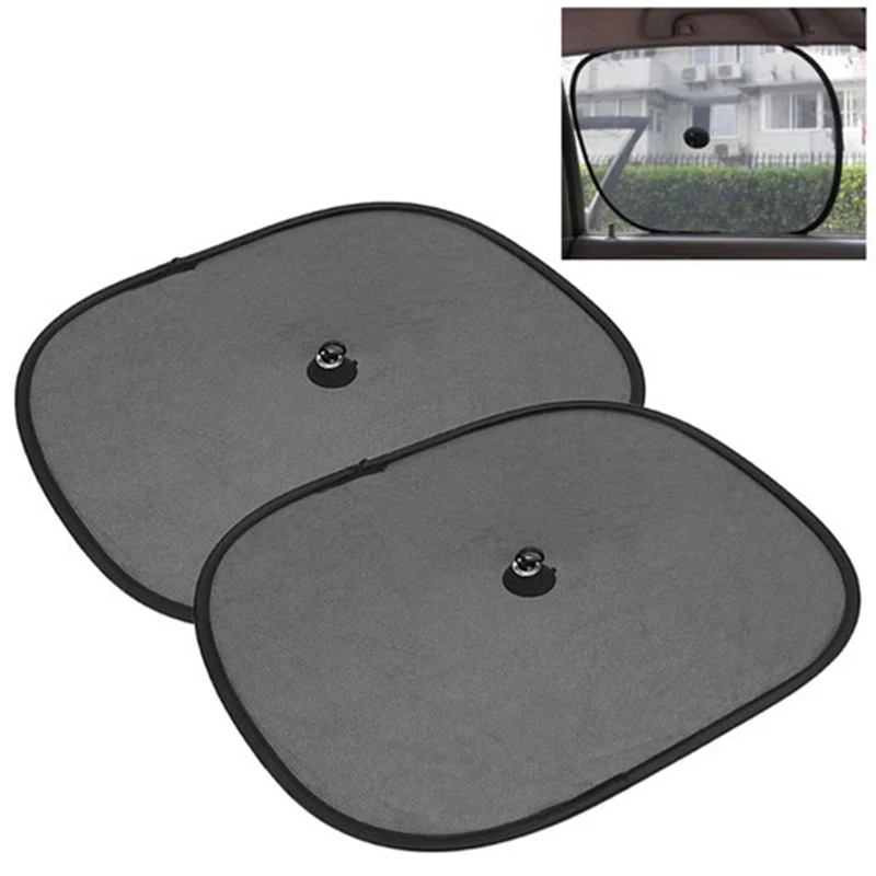 

Super Quality 2pcs Black Side Car Sun Shades Rear Window Sunshades Cover Mesh Visor Shield Screen Interior UV protection