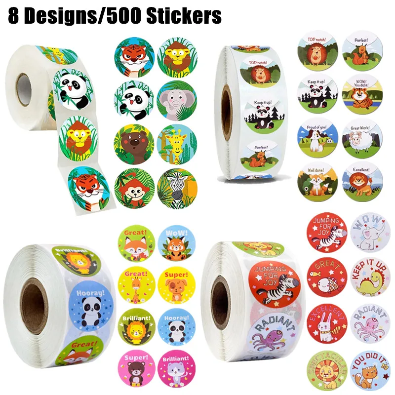 Наклейки с мультяшными животными 500 шт.|Наклейки для творчества| |