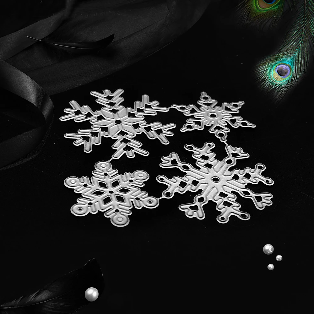 Рождественские металлические Вырубные штампы со снежинками фотоальбом