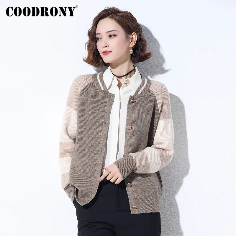 

COODRONY Brand 2020 Winter Casual Raglan Sleeve Women's Clothing Streetwear Fashion Outdoor Soft Slim Cardigan Female W1091