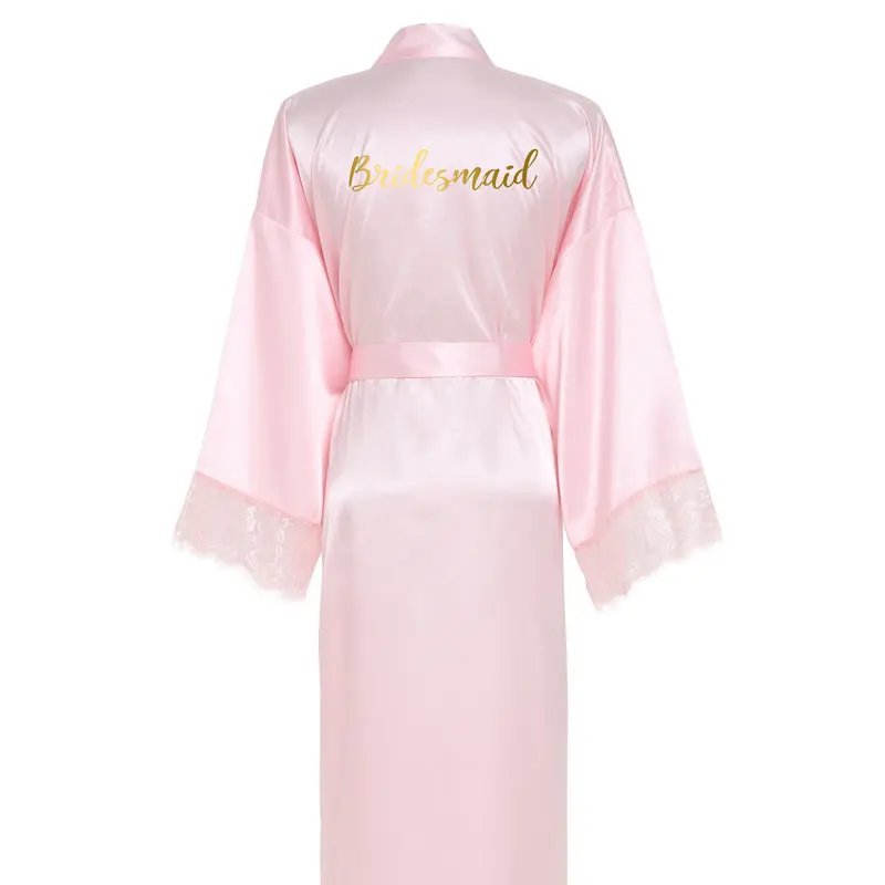 YUXINBRIDAL новинка 2019 Шелковый Атласный кружевной женский халат Свадебный длинный