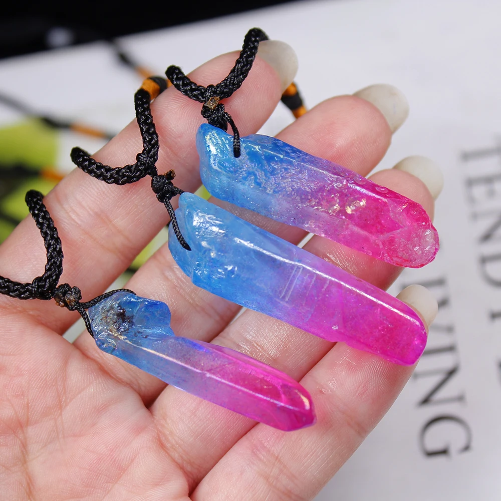 AP 1 шт. натуральное гальваническое покрытие розово-красный + синий подвески и