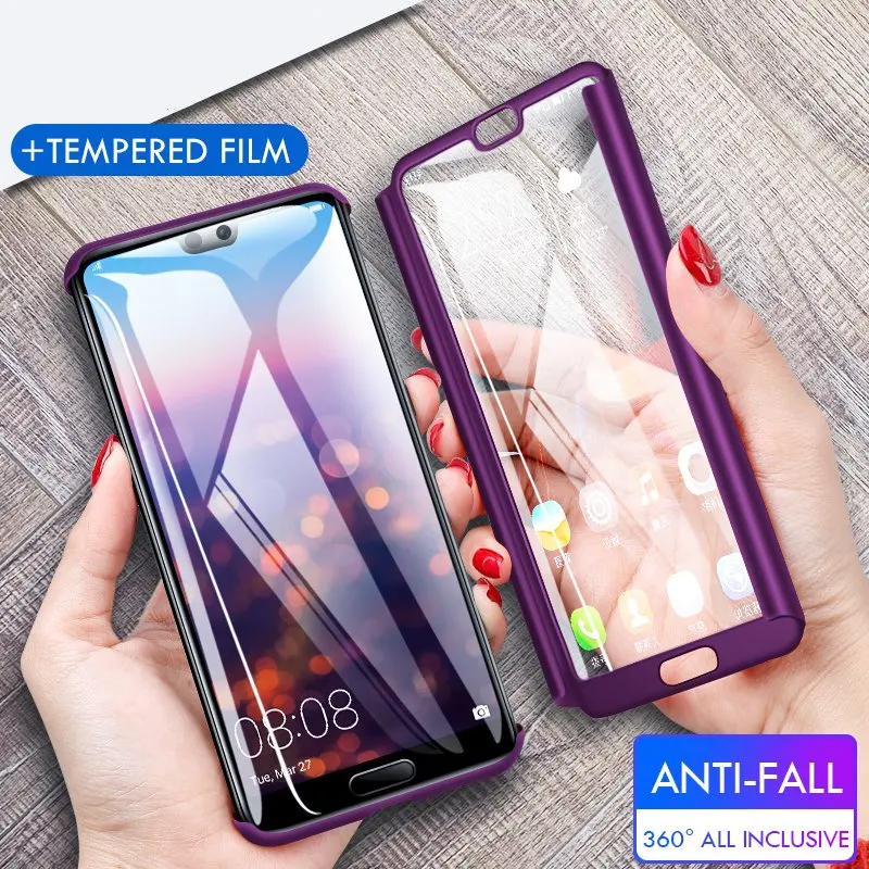 Чехол для телефона с полной защитой на 360 ° задняя крышка + пленка из закаленного