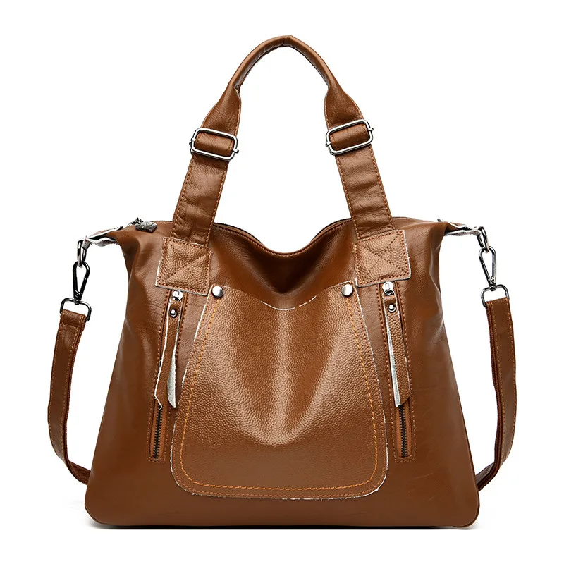 Женские сумки мессенджеры из натуральной кожи с карманами дизайнерские тоут на