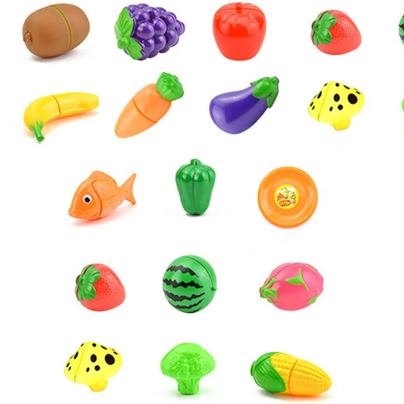 

6 Piece/8 Piece/Set Choose Kids Kitchen Pretend Play Toys Set Multicolor ABS Plastic Fruit Vegetable Cutter Toys Set for Kids