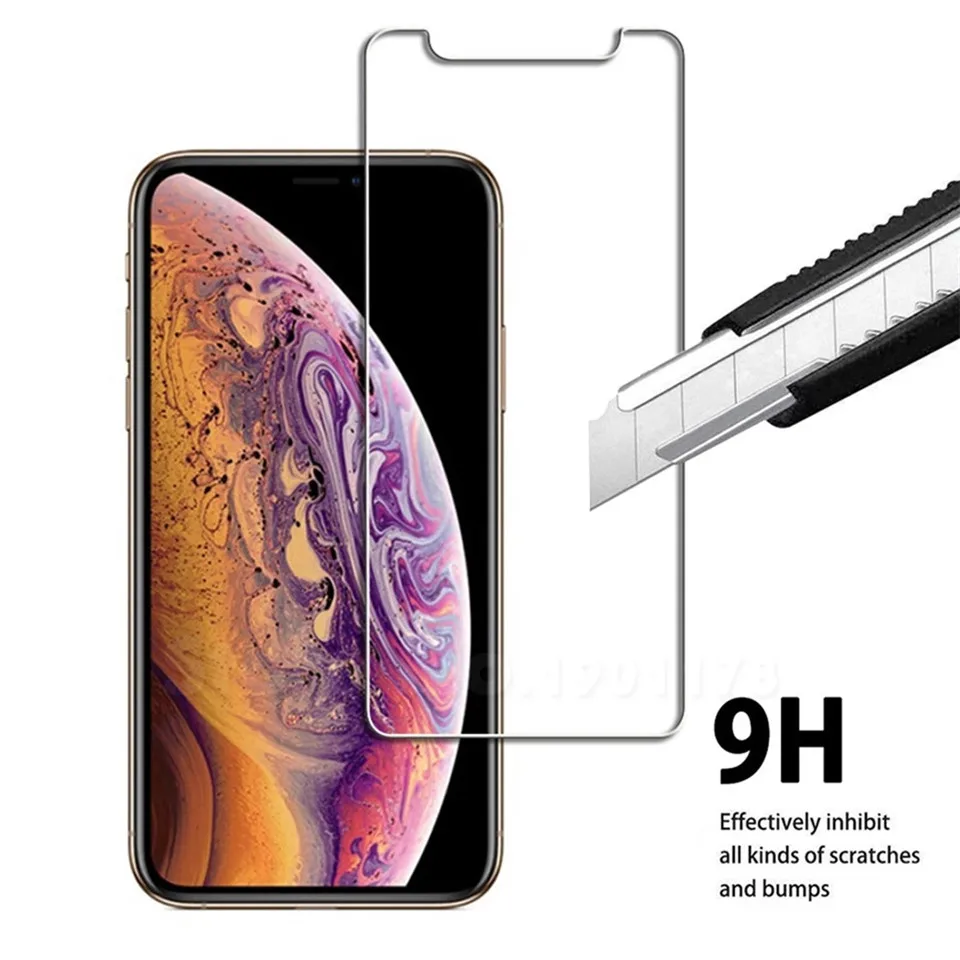 Закаленное стекло+ прозрачный ТПУ чехол для телефона iPhone 11/Pro/Max/X/XS/XR/Max/8/7/6/5/Plus защита экрана+ чехол для телефона