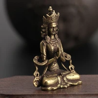 mini ornament solid copper miniature figurines handmade craft living room office home decor accessory buddha statue pendant